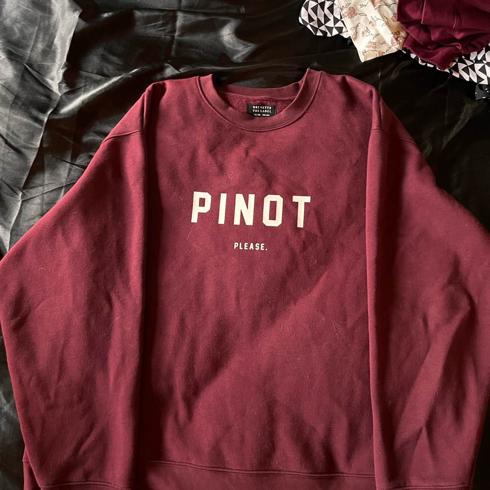 Brunette The Label Burgundy Crewneck Sweater